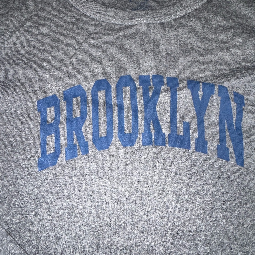 John Galt Brooklyn Gray Blue Long Sleeve Crew Neck T-Shirt Women's XS